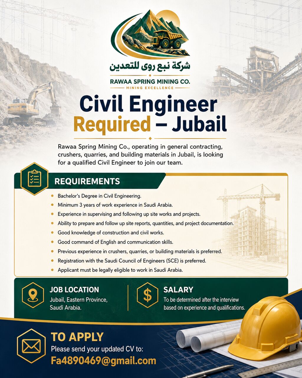 Khobar, Jobs, Civil Engineer Required &ndash; Jubail