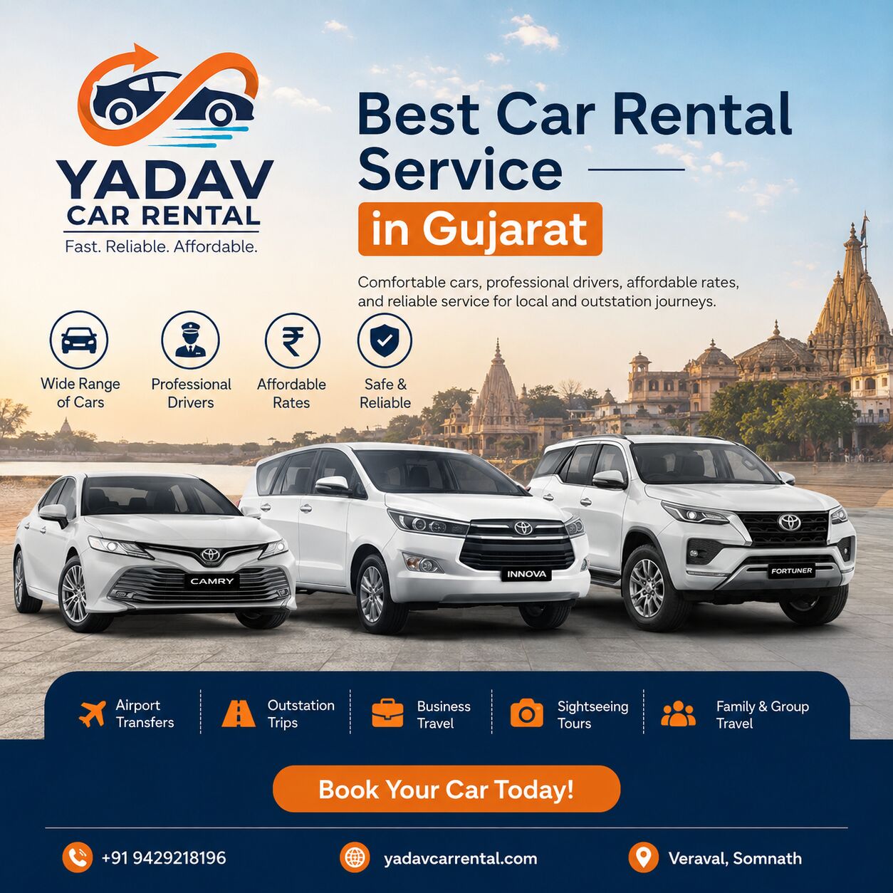 Ahmedabad, Travel, Best Car Rental Service In Gujarat | Yadav Car Rental