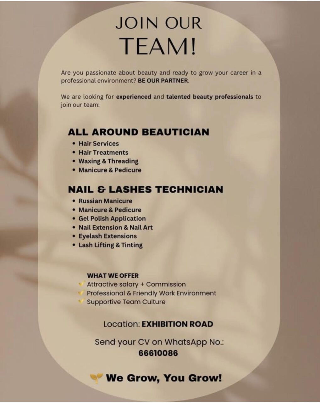 Hoora, Jobs, Looking For An Experienced And Talented All-around Beautician