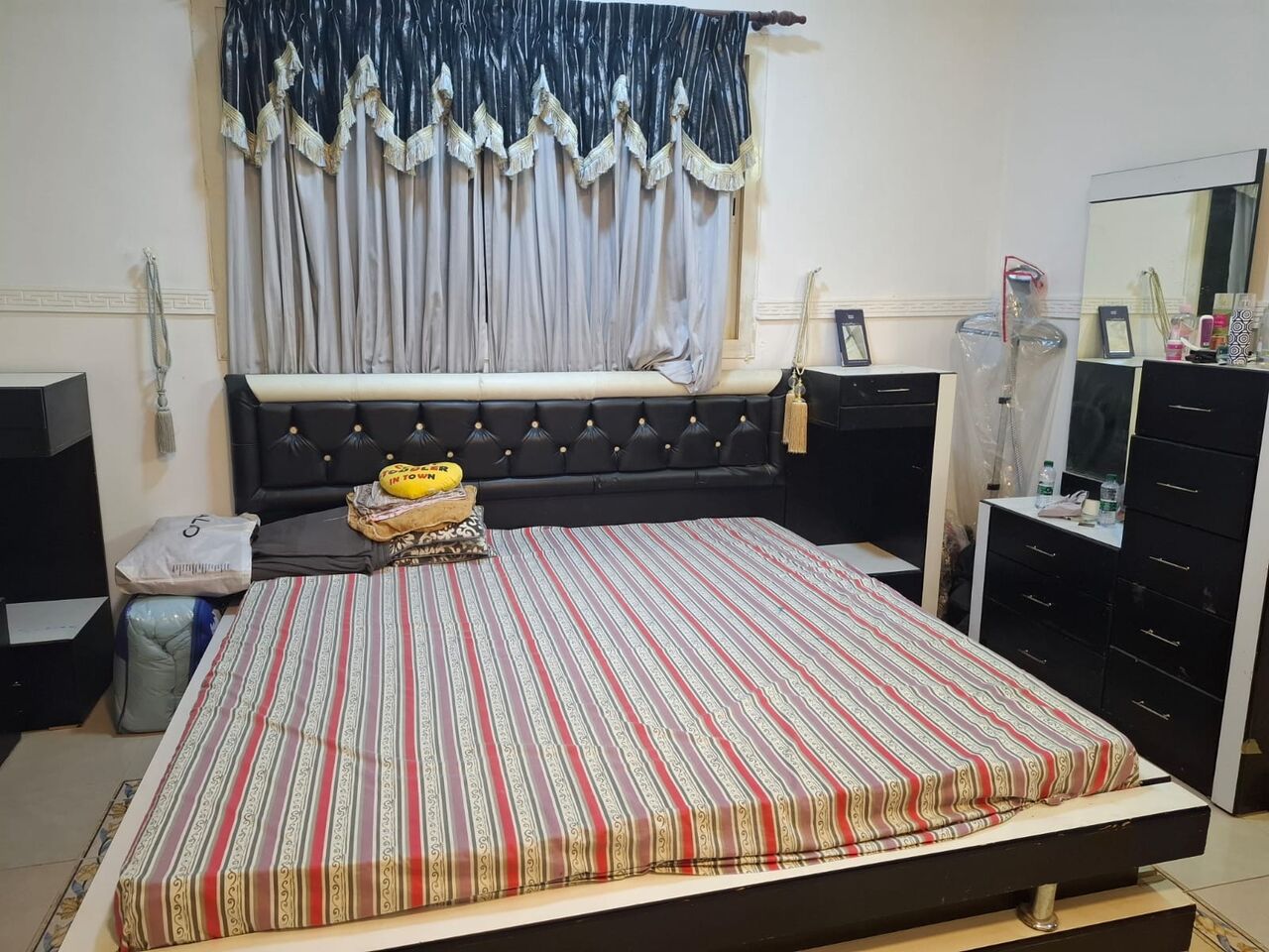 Al Mohammadiyah, Furniture, King Size Bed Set With Dressing Table Side Tables And Big Cupboard