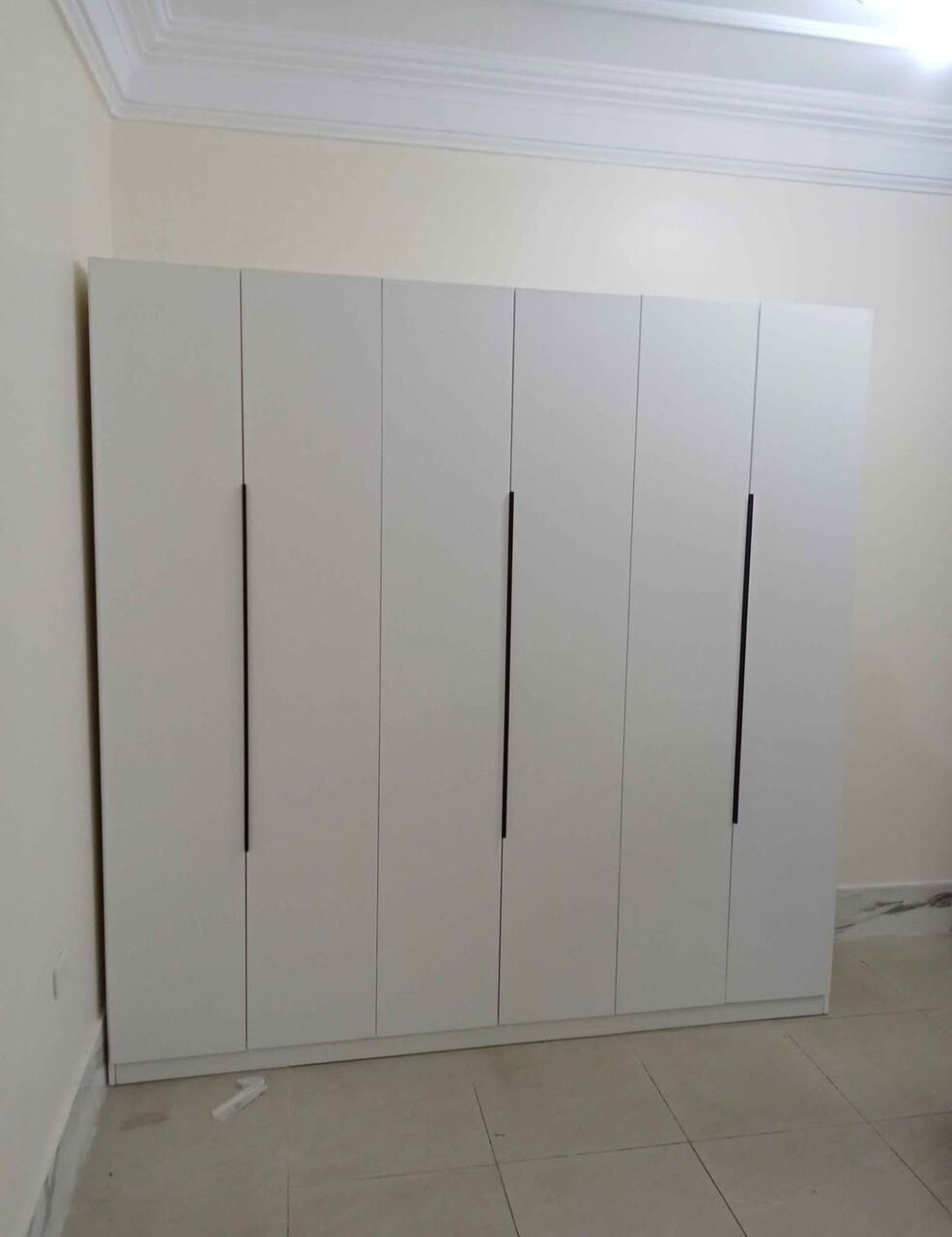 Al Safa, Furniture, Modern White Luxury Bedroom Set &ndash; King Bed, 6-Door Wardrobe & Dressing Table