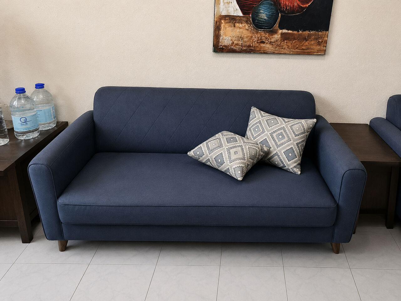 Jeddah, Furniture, SAR 950,  Modern Navy Blue Sofa Set For Sale In Brand New Condition