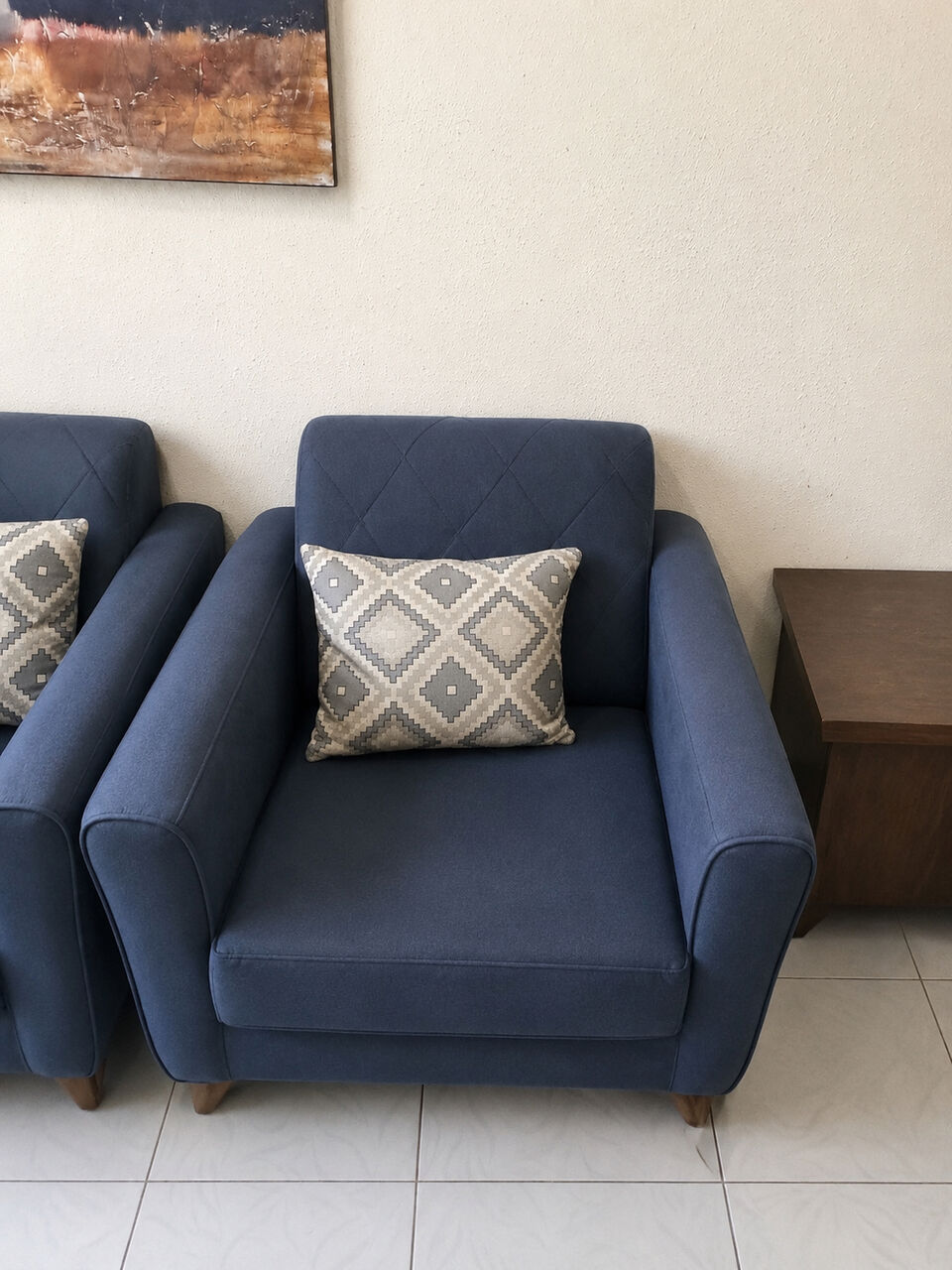 Jeddah, Furniture, SAR 950,  Modern Navy Blue Sofa Set For Sale In Brand New Condition