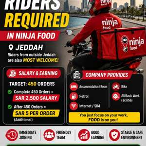 You Know How To Drive Bike Than Join Our Ninja Food Team