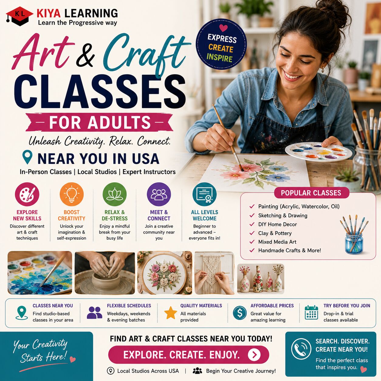 New York, Education, Art And Craft Classes For Adults Near Me In USA