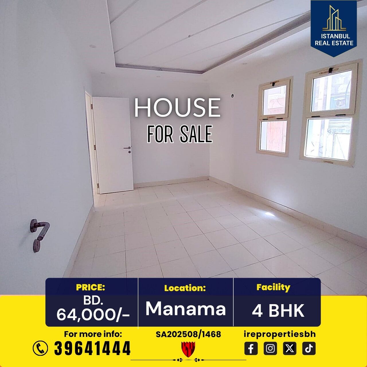 Naim, Villas, BHD 64000,  160 Sq. Meter,  🏠 House For Sale – Manama (Near Al Naim) | BD 64,000/-