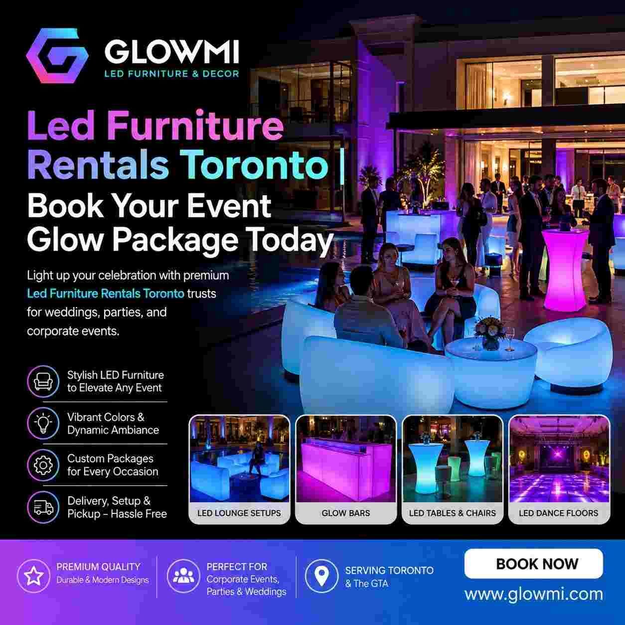 Toronto, Furniture, CAD 2850,  Led Furniture Rentals Toronto | Book Your Event Glow Package Today