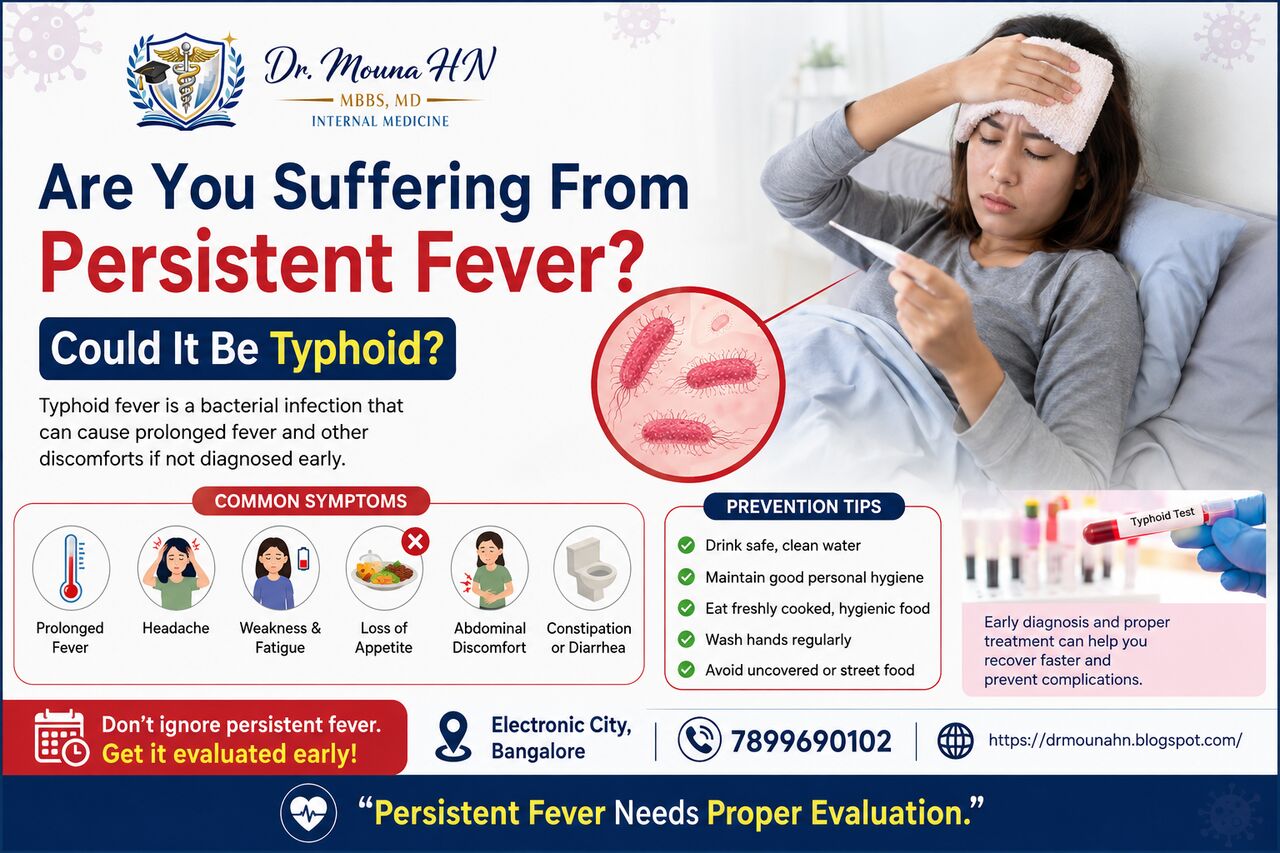 Bangalore, Health, Are You Suffering From Persistent Fever? Could It Be Typhoid? - Dr. Mouna HN