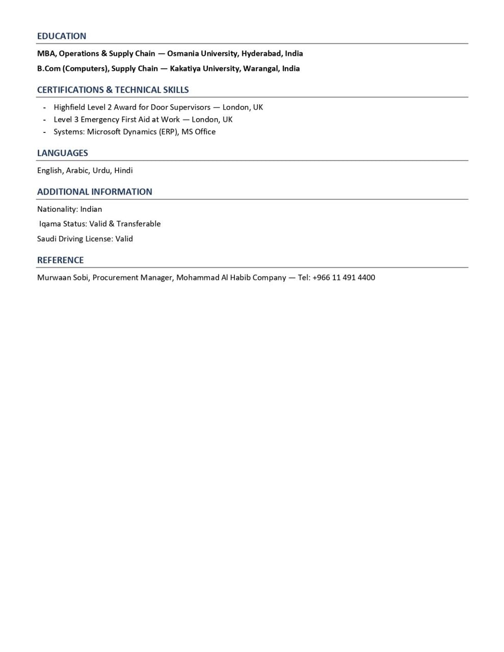 Jeddah, Job Seekers, Purchasing Officer | Looking For Job
