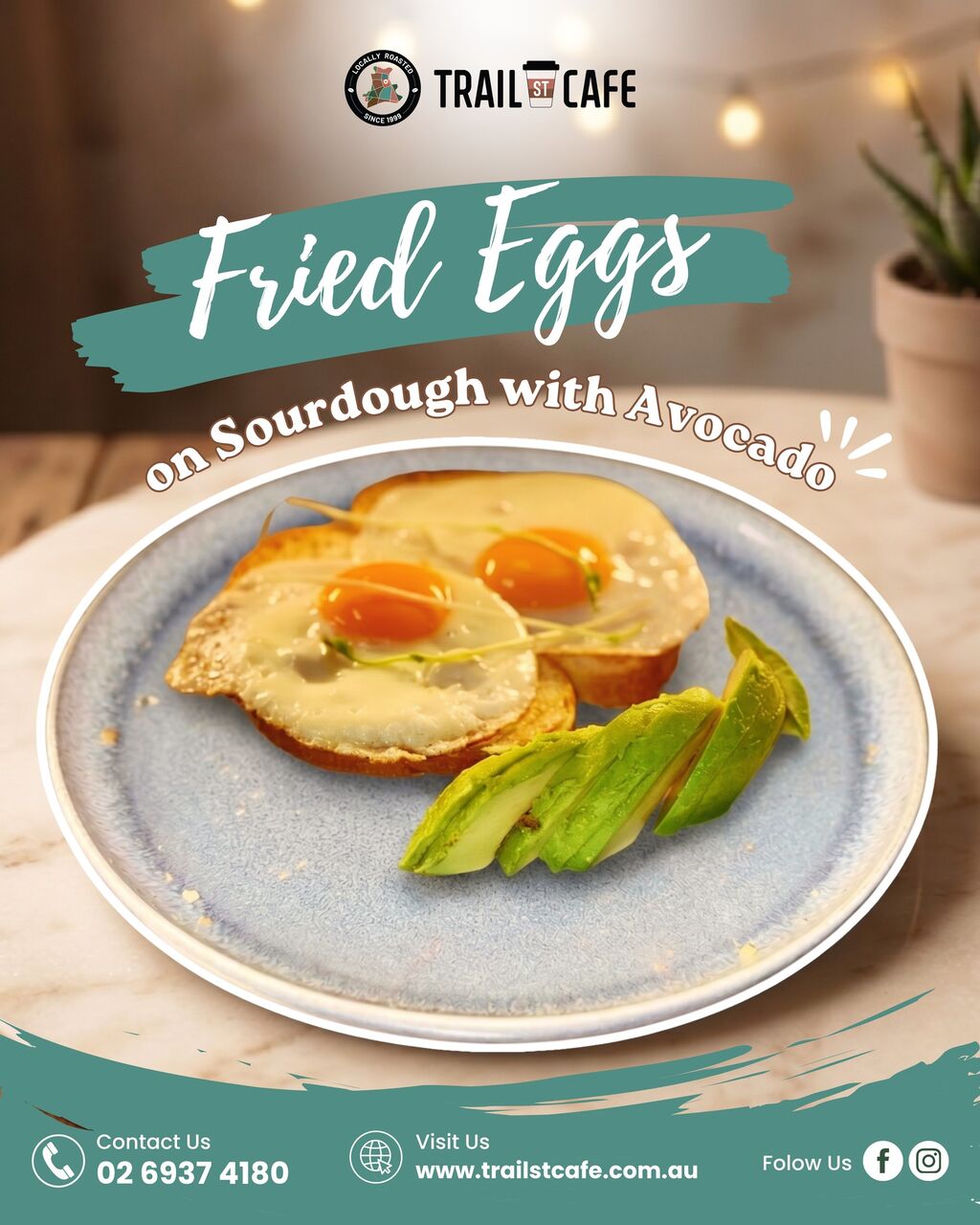 Sydney, Restaurants, Fried Eggs On Sourdough With Avocado &ndash; Fresh Breakfast At Trail St Cafe