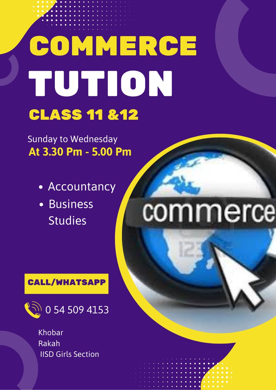 Khobar, Lessons Offered, Accountancy And Businesses Studies Tuition For All Classes