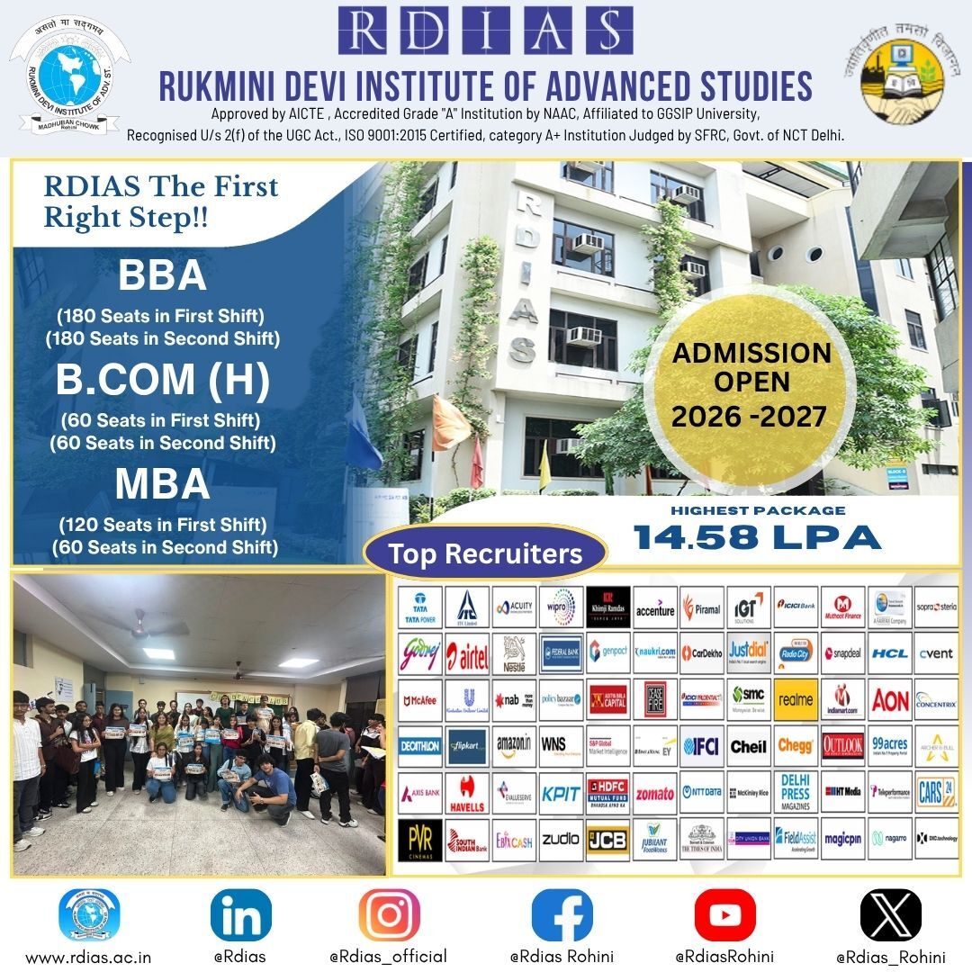 Rohini, Education, Best BBA Colleges In India 2026: Rankings, Placements & Career Opportunities