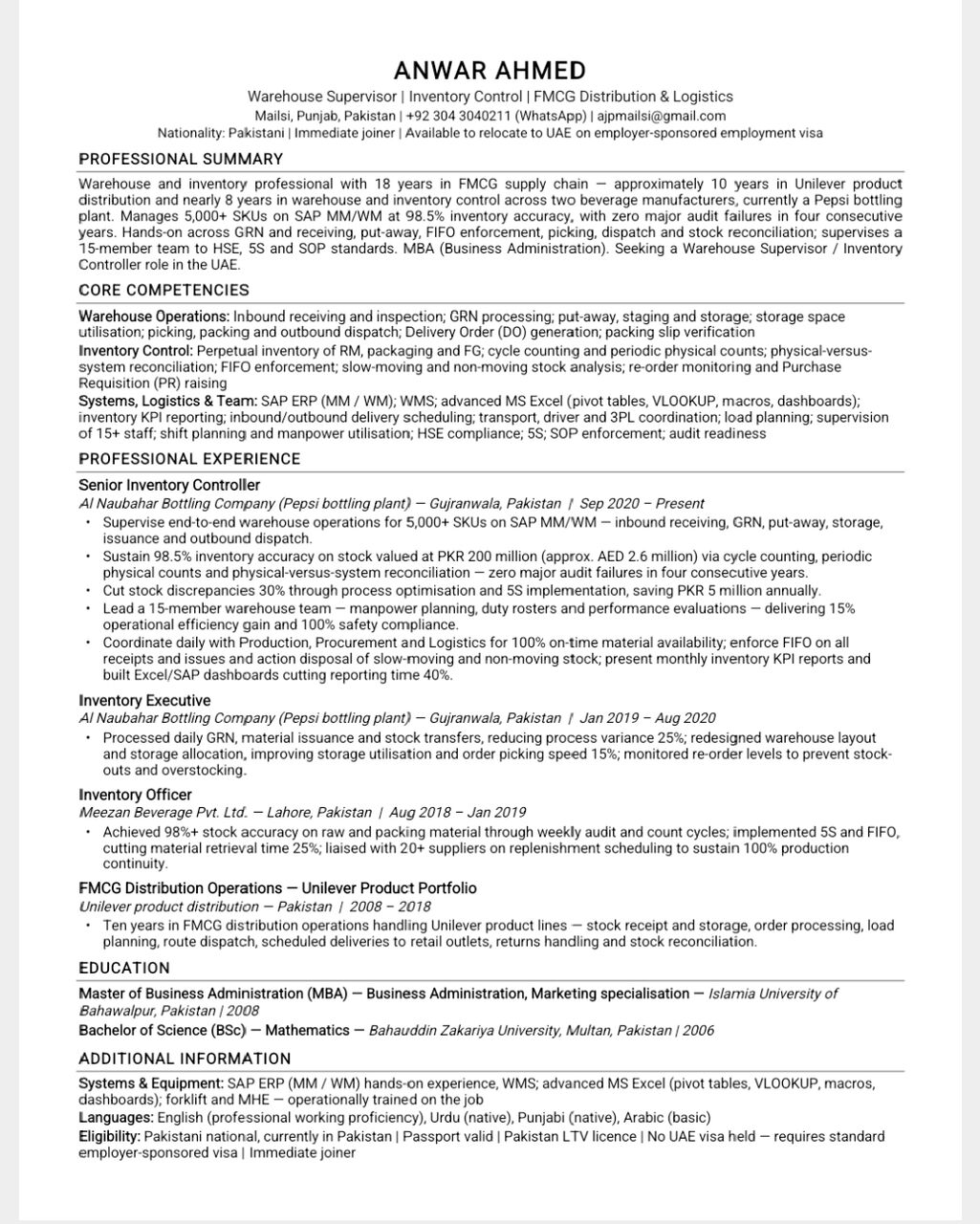 Muscat, Job Seekers, Looking Warehouse /Supplain Chain/Inventory Officer Jobs