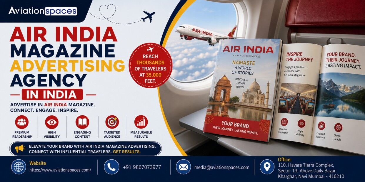 Navi Mumbai, Marketing, Air India Magazine Advertising &ndash; Reach Premium & Affluent Travelers