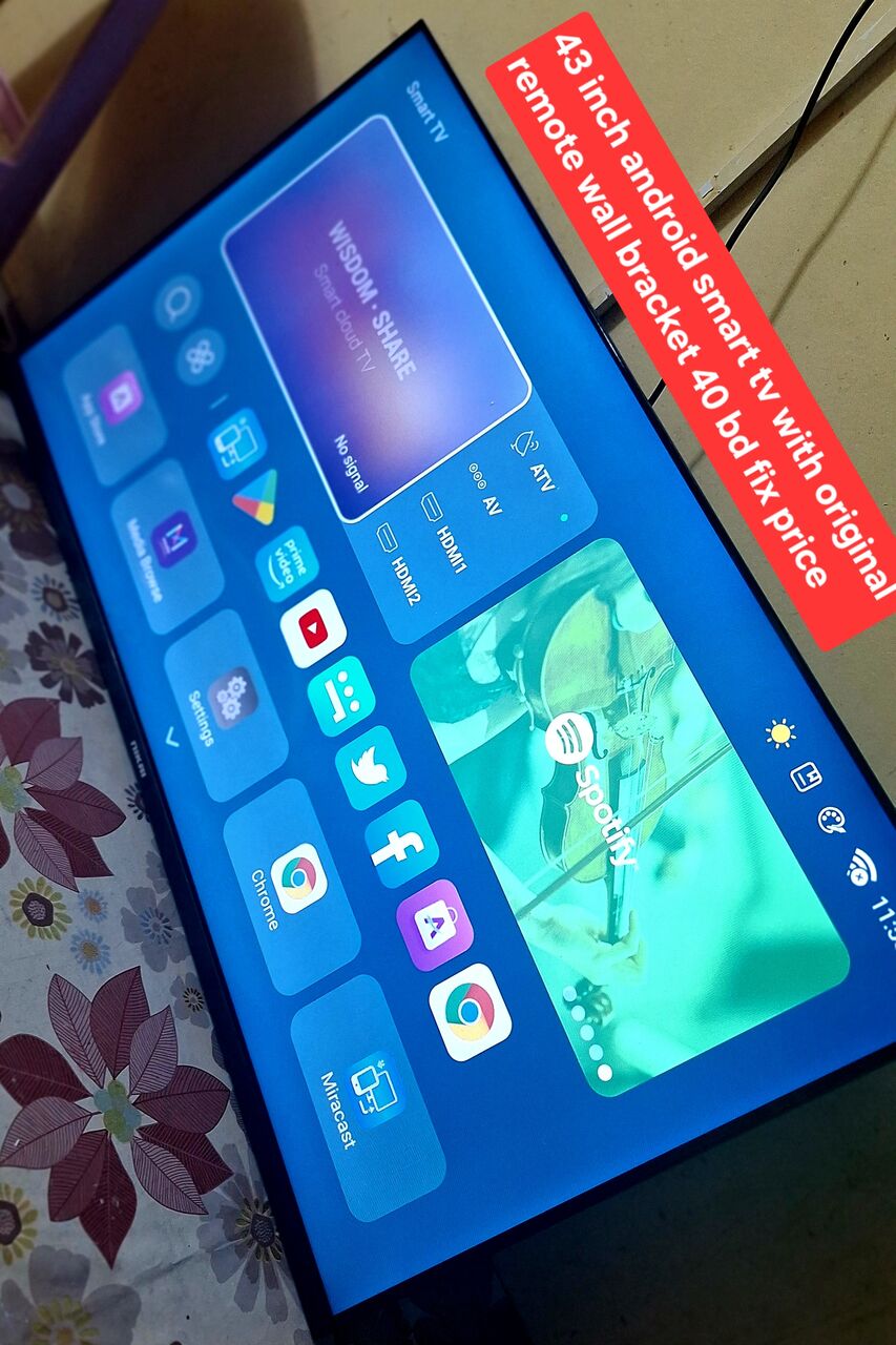 Manama, Electronics, BHD 40,  Android Smart Tv 43 Inch With Original Remote Wall Bracket 40 Bd Fix Price Msg 3670 8372