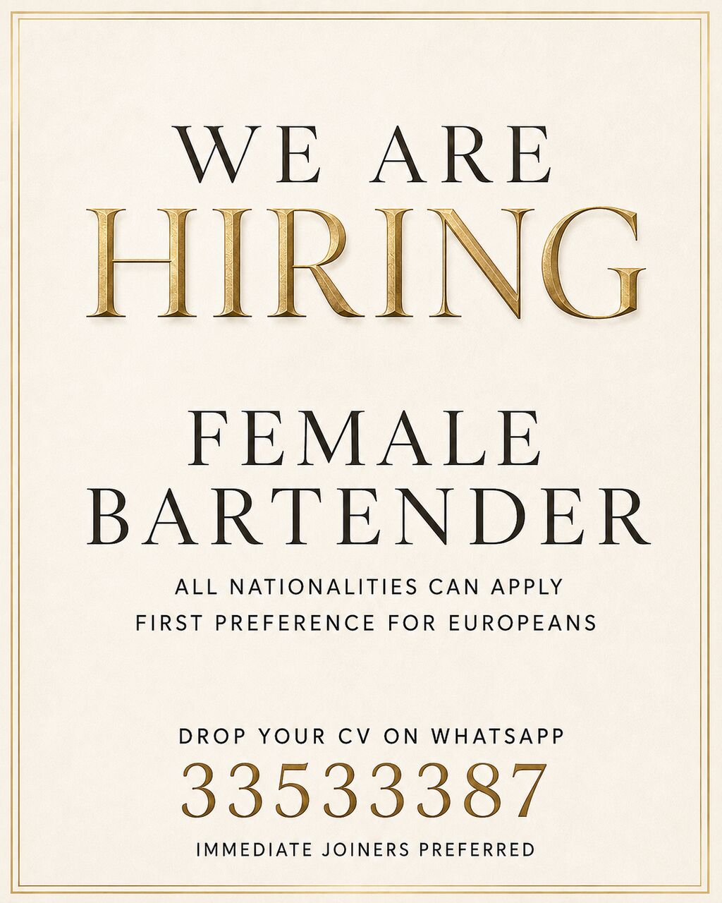 Manama, Jobs, Bartender Job In Bahrain &ndash; Immediate Joining | Hospitality Vacancy