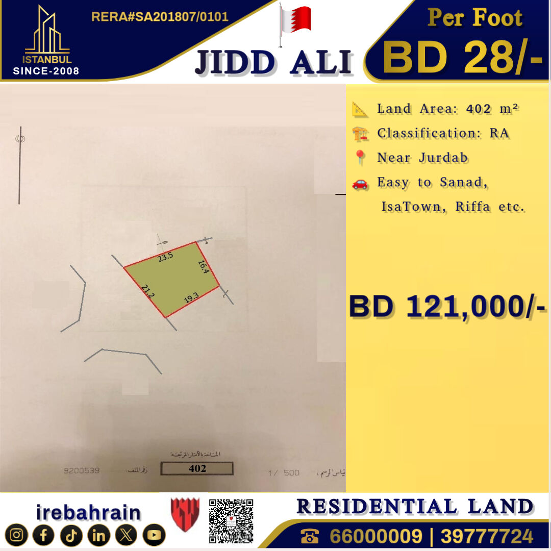 Jid Ali, Residential Plots, BHD 28,  Residential Land For Sale In Jidd Ali