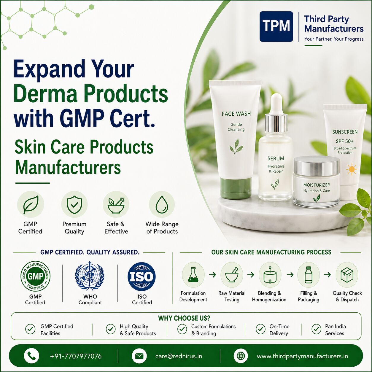 Mumbai, Medical, Expand Your Derma Products With GMP Cert. Skin Care Products Manufacturers