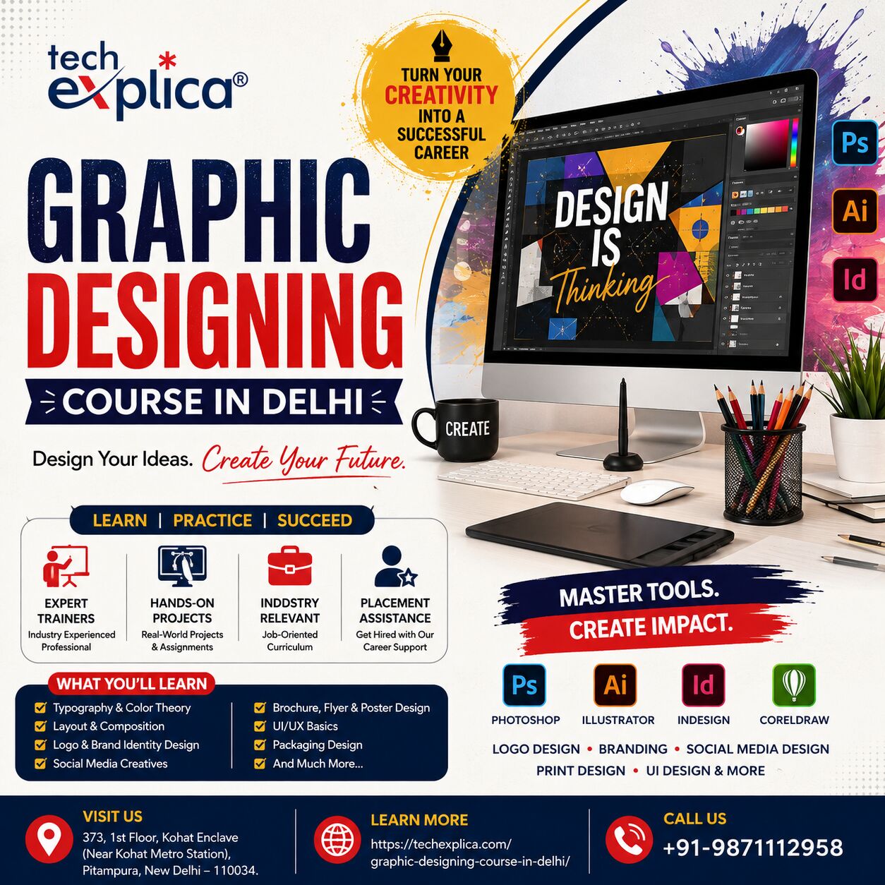 Rohini, Lessons Offered, Graphic Design Course In Delhi