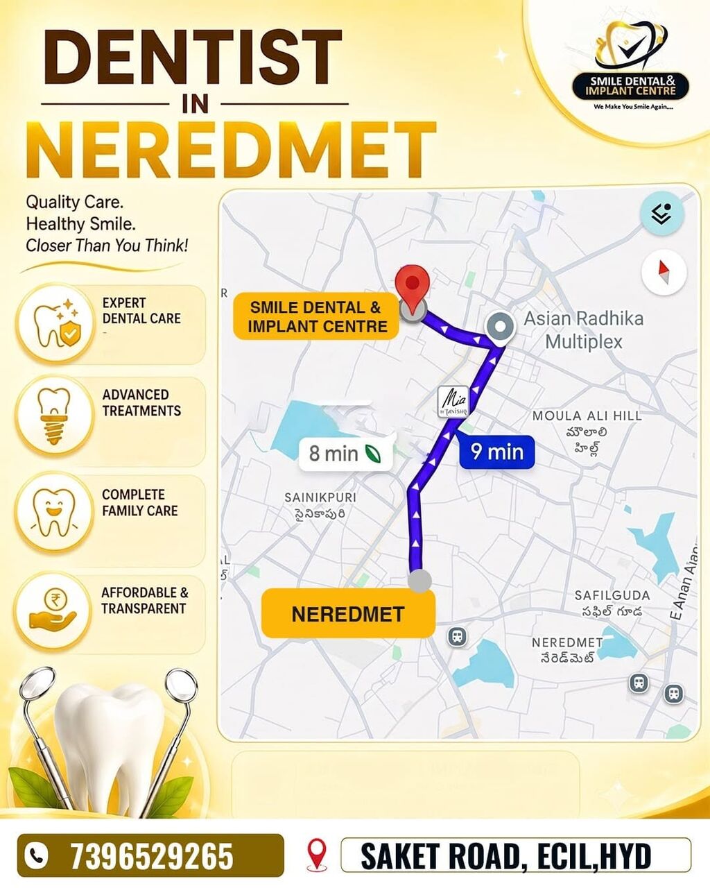 Hyderabad, Dental, Top-Rated Dental Care Just Minutes Away From Neredmet!