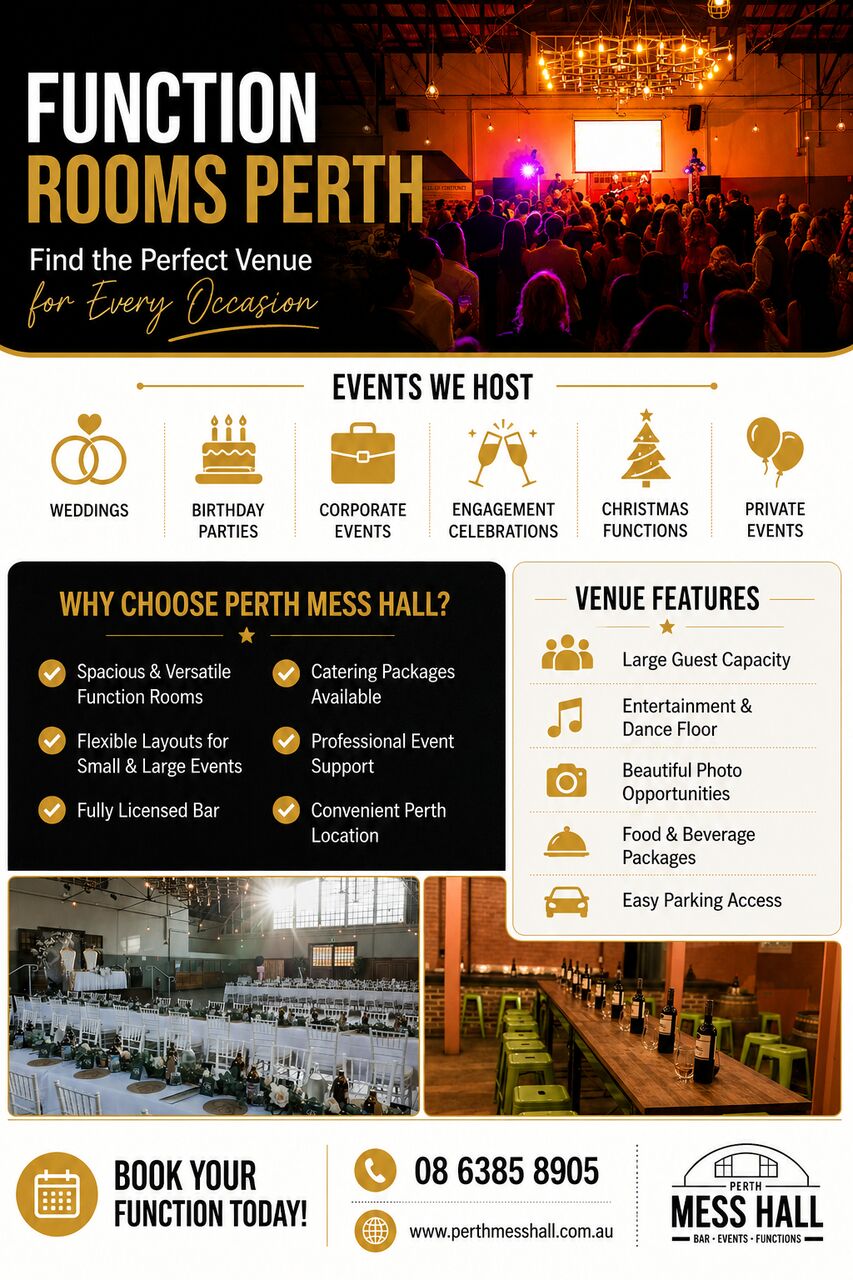 Perth, Event Planning, Function Rooms Perth With Character For Memorable Gatherings