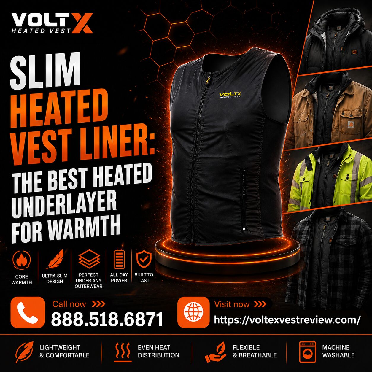 New York, Clothing & Accessories, Slim Heated Vest Liner: The Best Heated Underlayer For Warmth