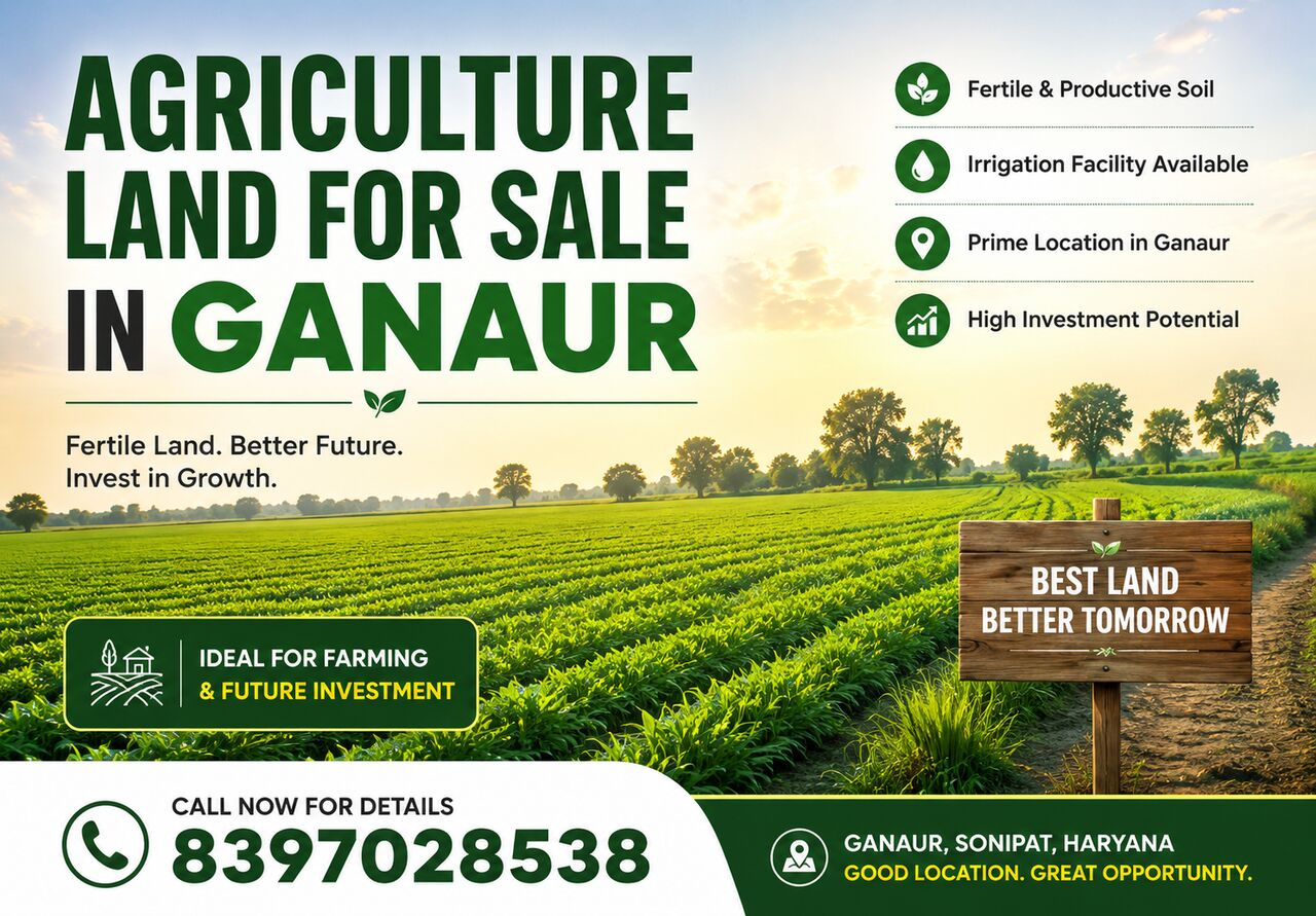 Mumbai, Real Estate, Prime Agricultural Land For Sale In Ganaur &ndash; Investment Hotspot!