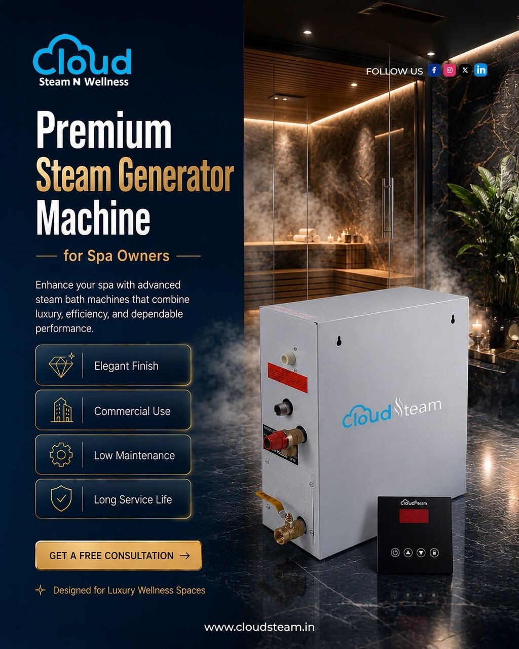 Bangalore, Household, Premium Steam Bath Generator For Homes And Commercial Spaces
