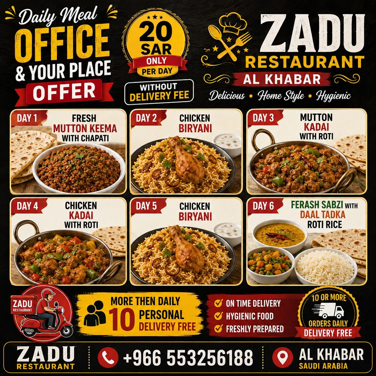 Khobar, Catering, DAILY MEAL – OFFICE & YOUR PLACE OFFER 🍽️