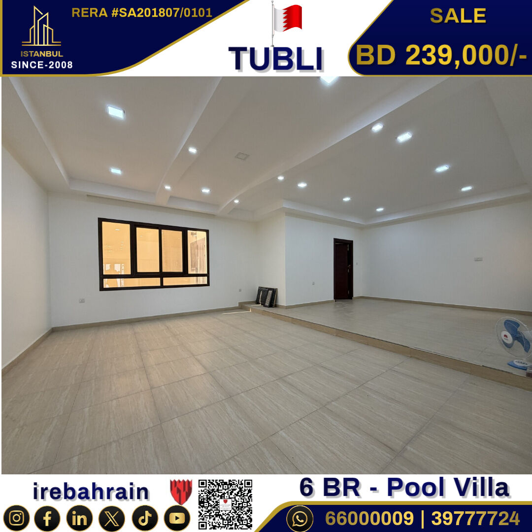 Tubli, Real Estate For Sale, BHD 239000,  6 BR,  Luxurious Pool Villa For Sale In Tubli