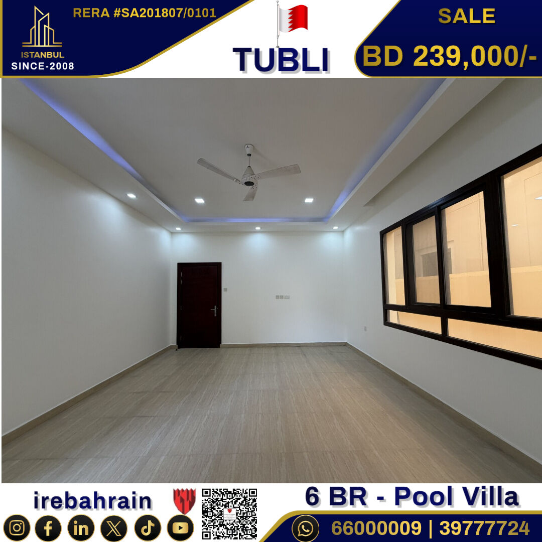 Tubli, Real Estate For Sale, BHD 239000,  6 BR,  Luxurious Pool Villa For Sale In Tubli