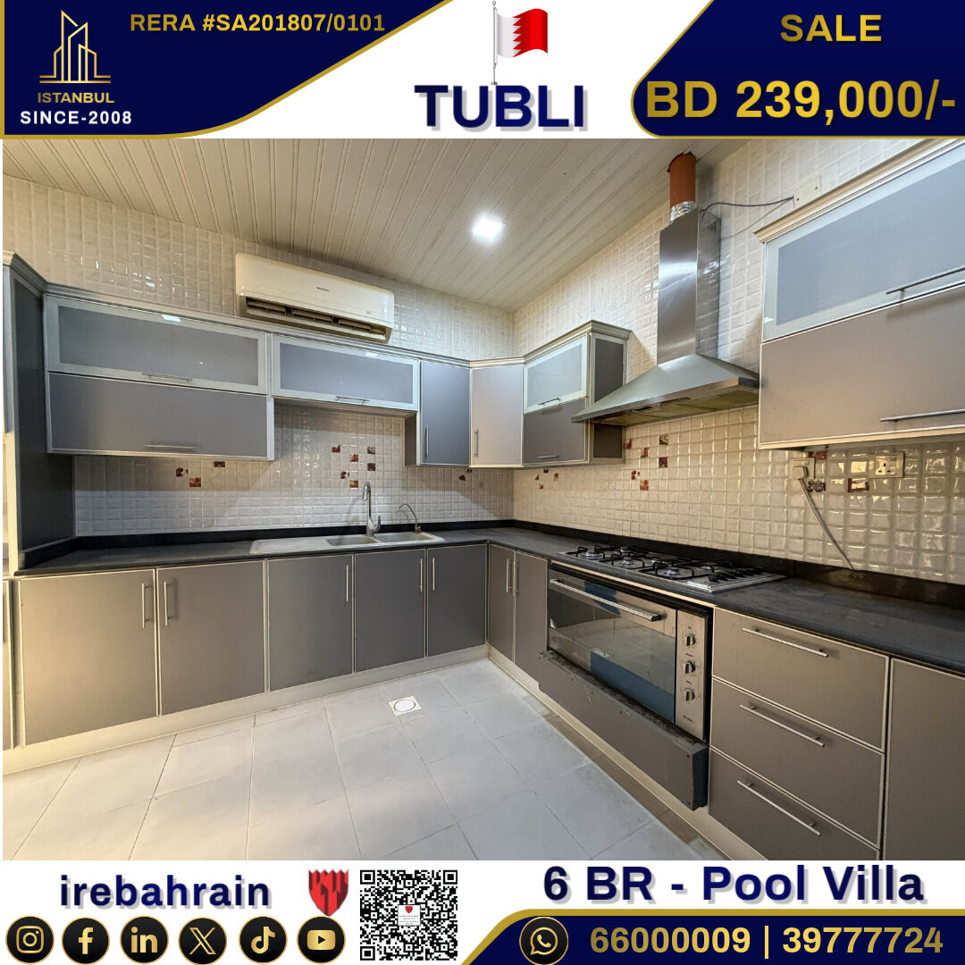 Tubli, Real Estate For Sale, BHD 239000,  6 BR,  Luxurious Pool Villa For Sale In Tubli