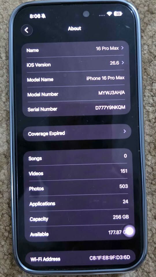 Jeddah, Mobile Phones, SAR 3600,  IPhone 16 Pro Max 256 GB
