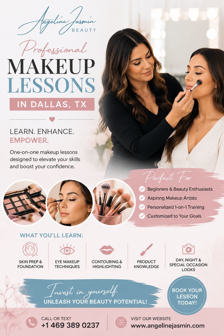 Dallas, Beautician, Professional Makeup Lessons In Dallas, TX | Angeline Jasmin Beauty