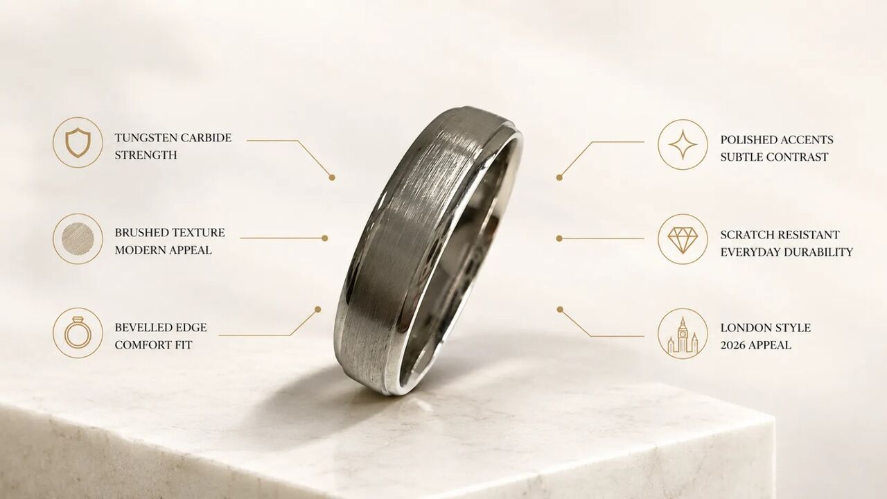 London, Jewelry, GBP 2250,  Tungsten Wedding Band: A Modern Symbol Of Timeless Strength