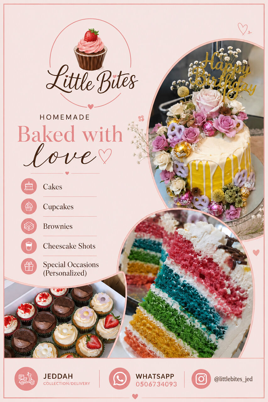 Jeddah, Food & Drink, Little Bites - Cakes, Cupcakes, Brownies - Personalised