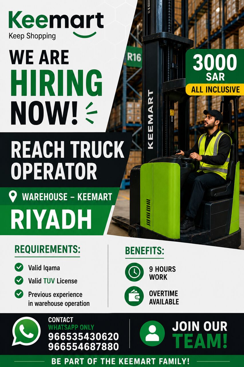 Riyadh, Jobs, Forklift In Riyadh