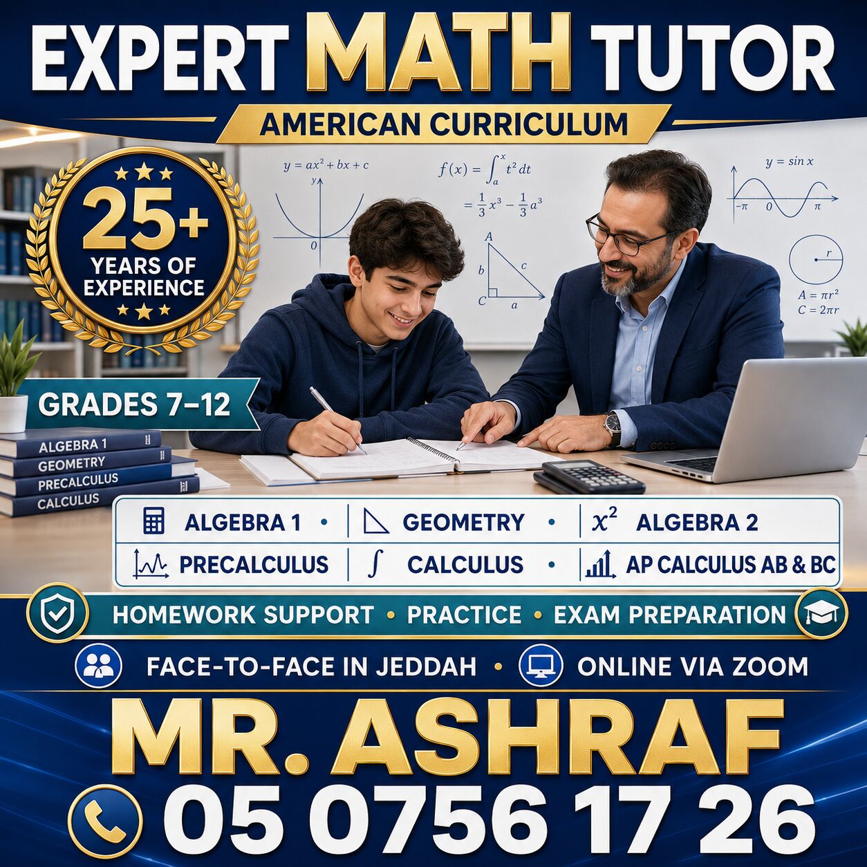 Jeddah, Lessons Offered, Experienced American Curriculum Math Teacher &ndash; Grades 7&ndash;12