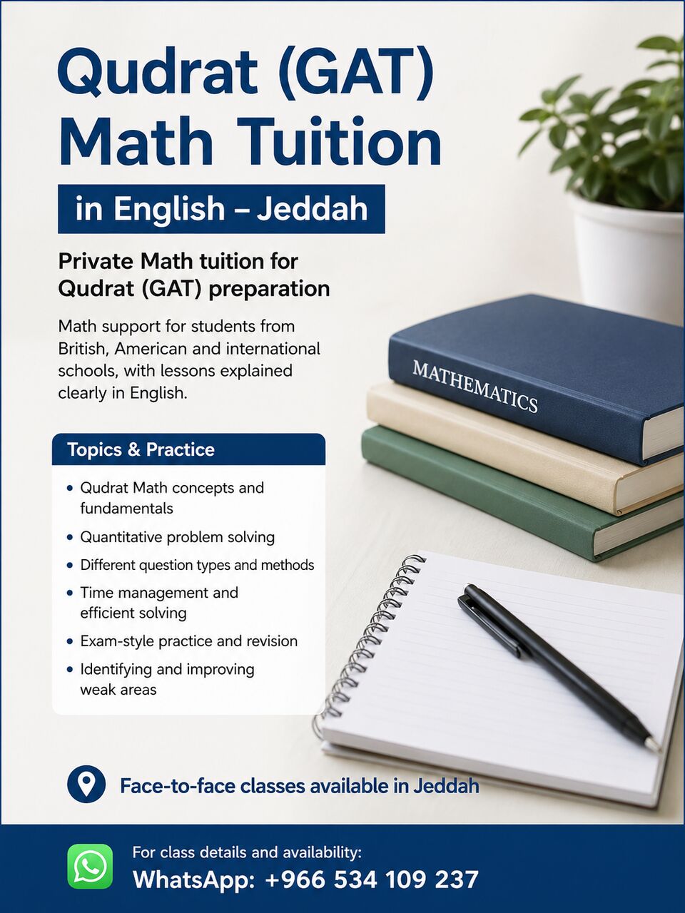 Jeddah, Lessons Offered, Qudrat (GAT) Math Tuition In English &ndash; Jeddah