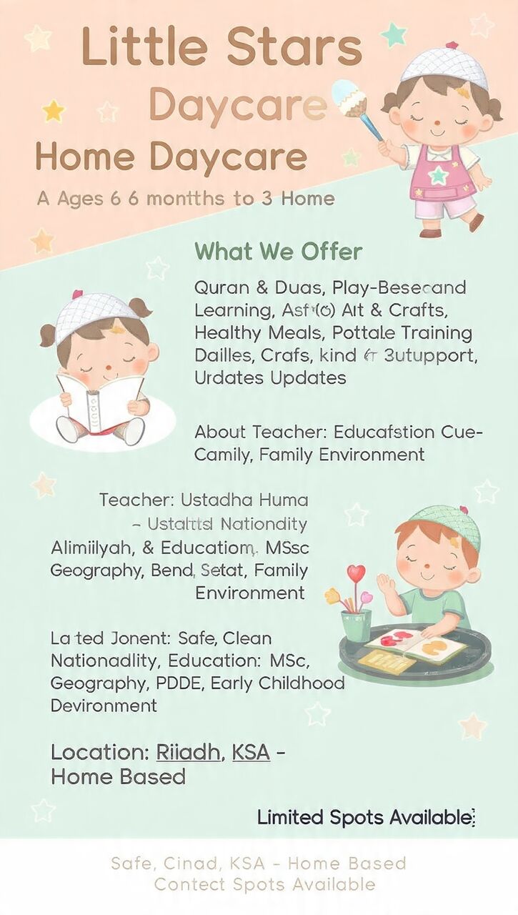 Al Malaz, Daycare, Home Based Day Care For Kids