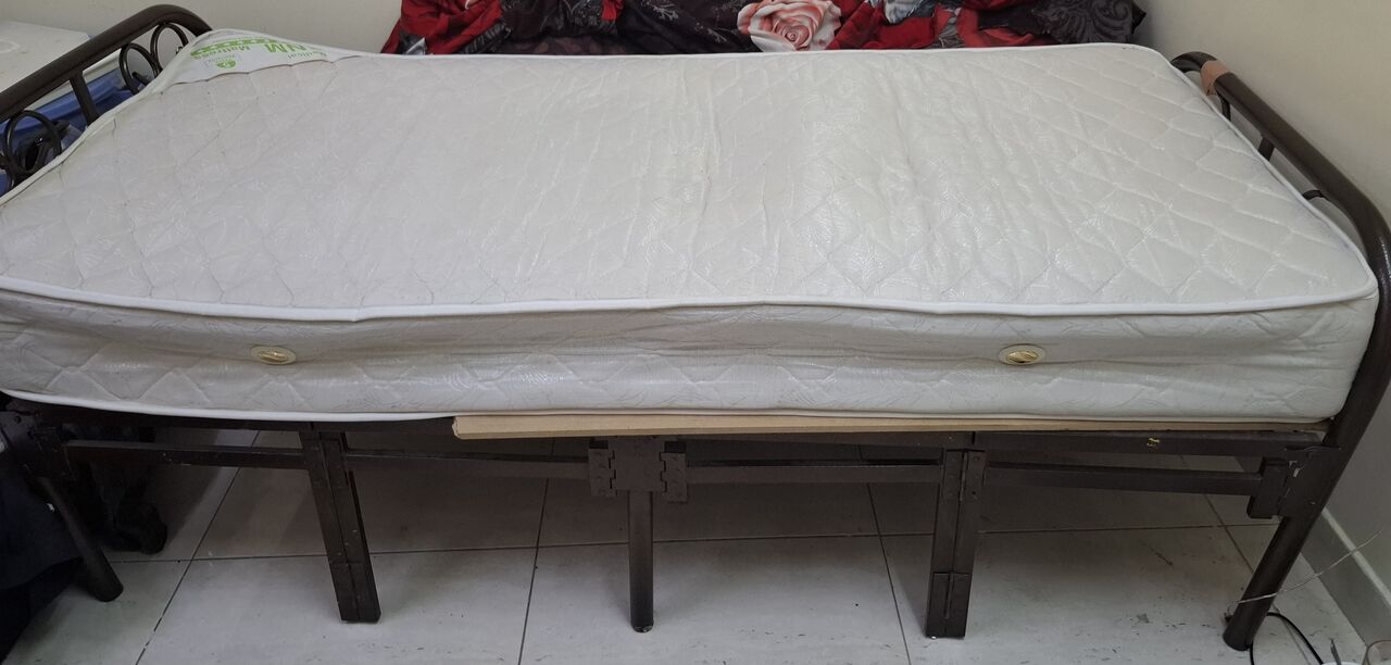 Al Jaradiyah, Furniture, SAR 260,  Urgent Iron Bed Folding And Medical Mattress
