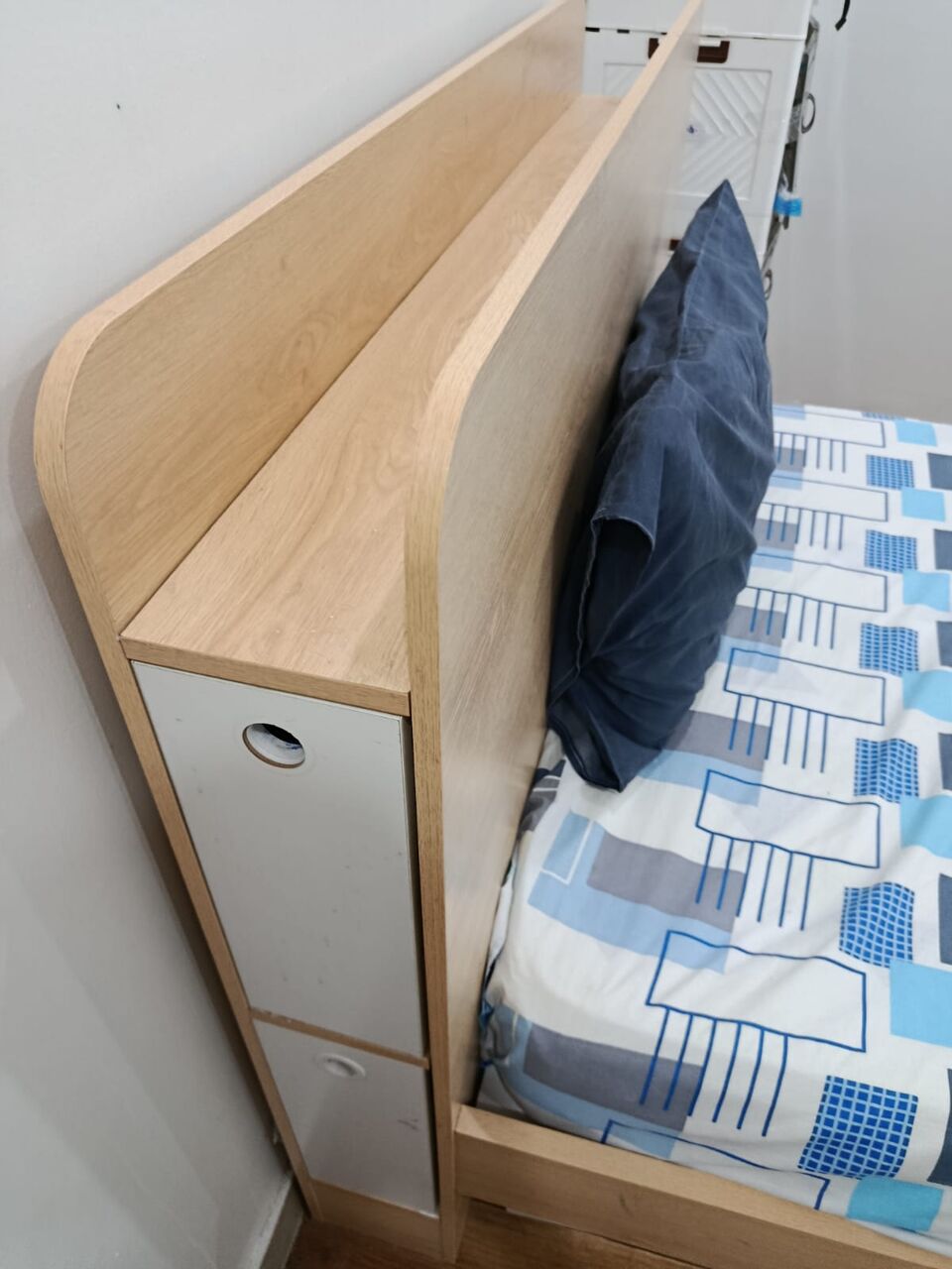 Riyadh, Furniture, SAR 850,  Home Centre Kids Trundle Bed Set (with Mattresses & Nightstand) &ndash; Excellent Condition