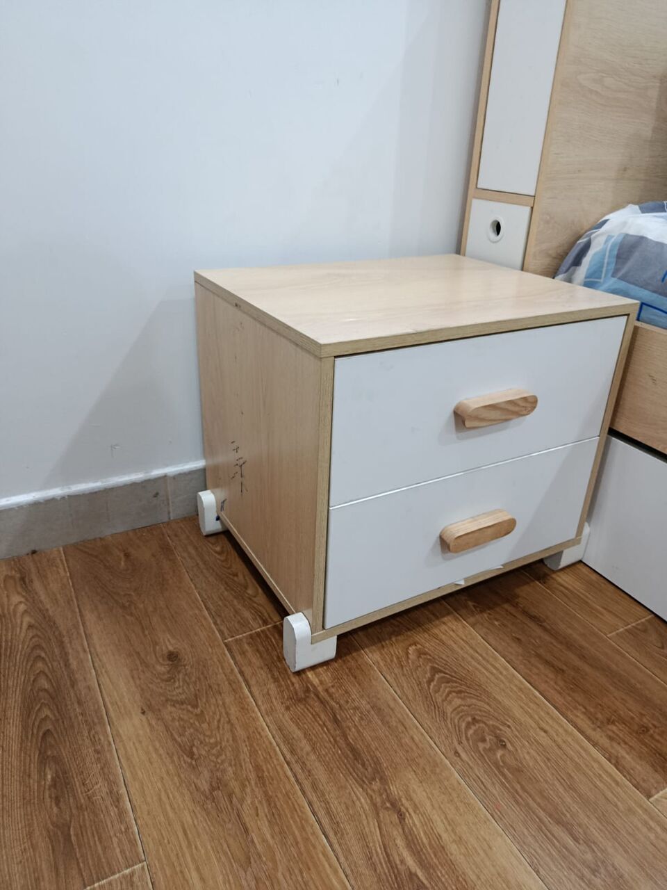 Riyadh, Furniture, SAR 850,  Home Centre Kids Trundle Bed Set (with Mattresses & Nightstand) &ndash; Excellent Condition