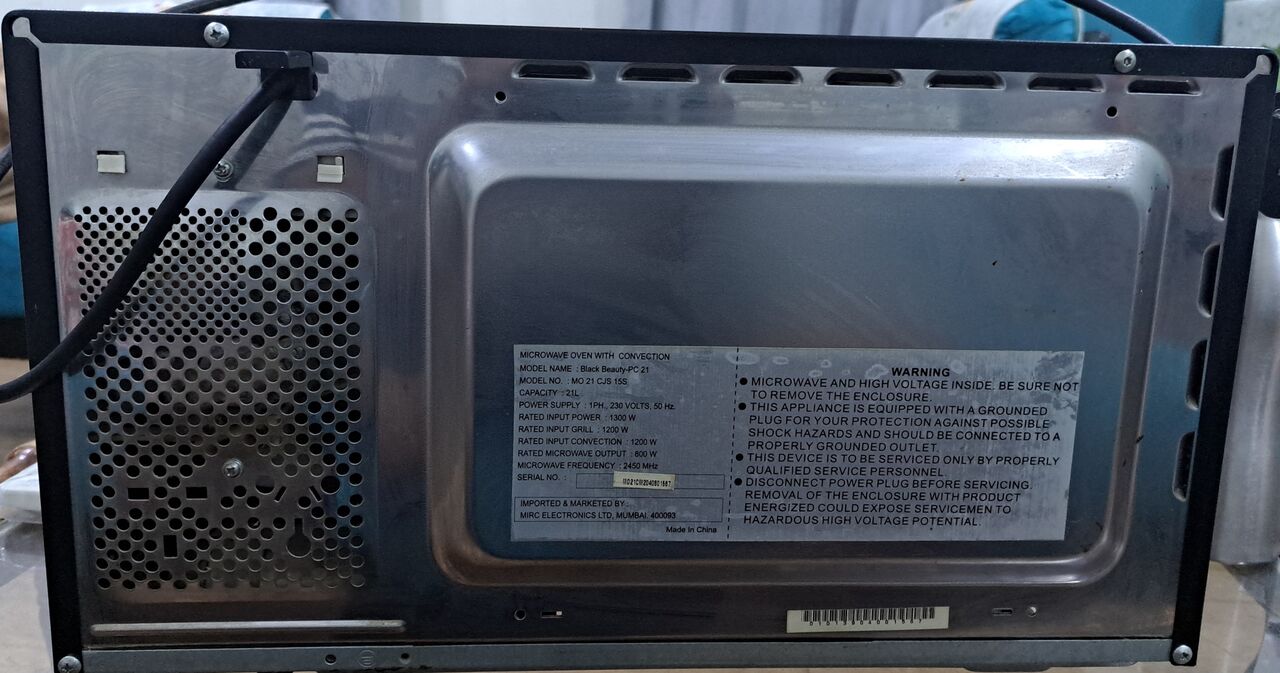 Riffa, Appliances, BHD 12,  Microwave Oven With Convection 21ltr
