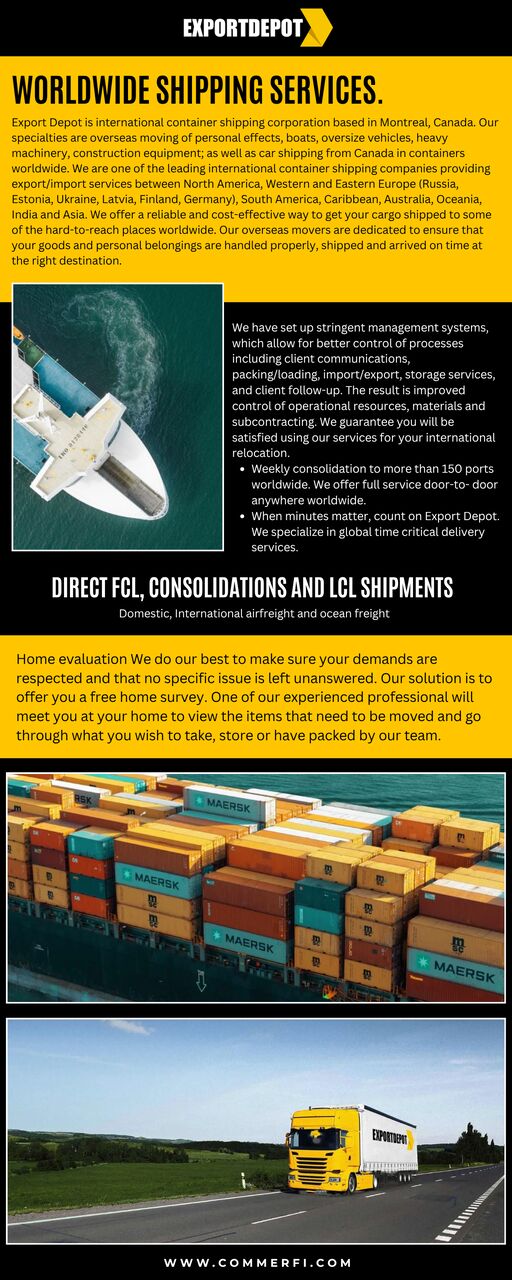 Montreal, Logistics, Worldwide Shipping & Logistics Company | Export Depot