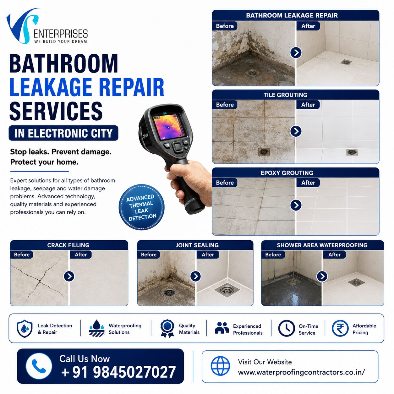 Bangalore, Construction, Bathroom Leakage Repair Services In Electronic City