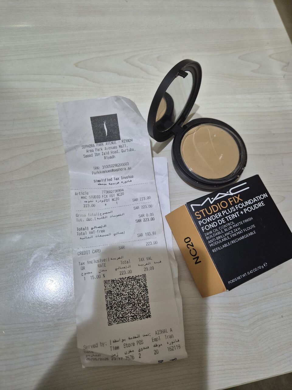 Al Malqa, Health & Beauty Items, SAR 199,  Authentic MAC Studio Fix Powder Foundation (NC20) - Bought From Sephora