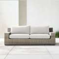 SAR 4000,  Abaco 83" Resin Wicker Outdoor Sofa With Natural Sunbrella