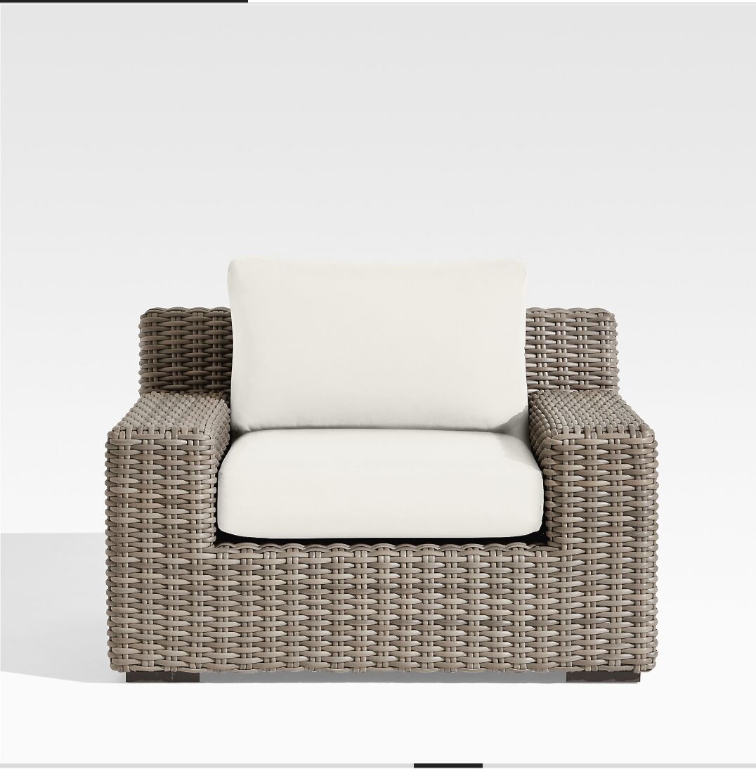 Al Mounsiyah, Furniture, SAR 3000,  Abaco Resin Wicker Outdoor Lounge Chair With Natural Sunbrella By Crate & Barrel