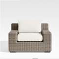 SAR 3000,  Abaco Resin Wicker Outdoor Lounge Chair With Natural Sunbrella By Crate & Barrel